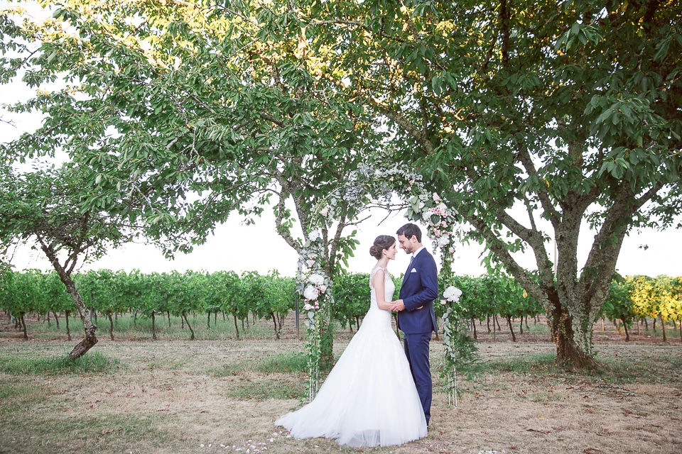 photo de mariage dans les vignes